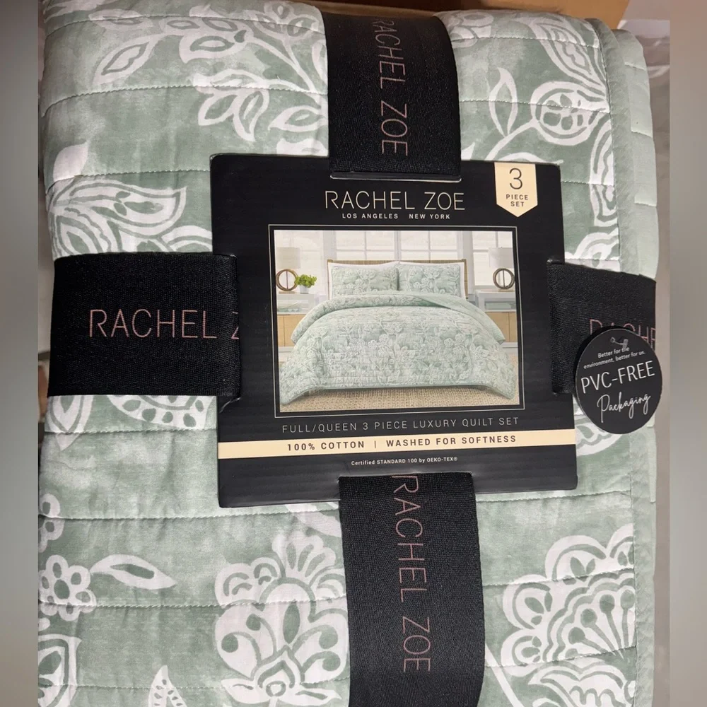 🎉LAST PIECE‎ 🎉 RACHEL ZOE 3pc Orcas Floral Cotton Quilt Set